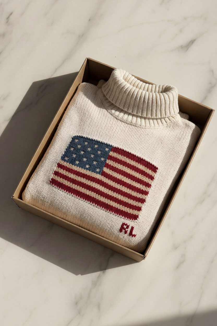 BOX 1x PCS USA FLAG TURTLENECK - RALPH LAUREN