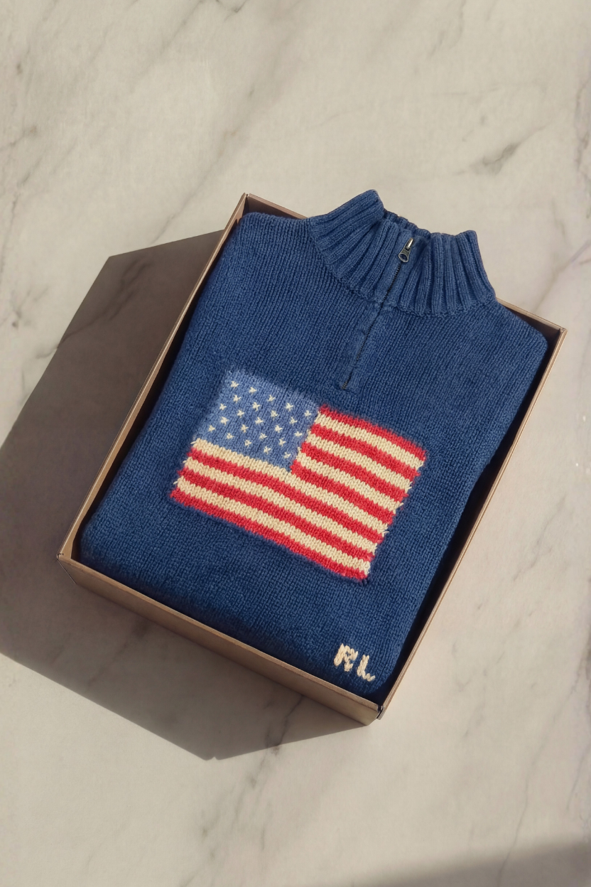 BOX 1x PCS USA FLAG ZIPPER - RALPH LAUREN