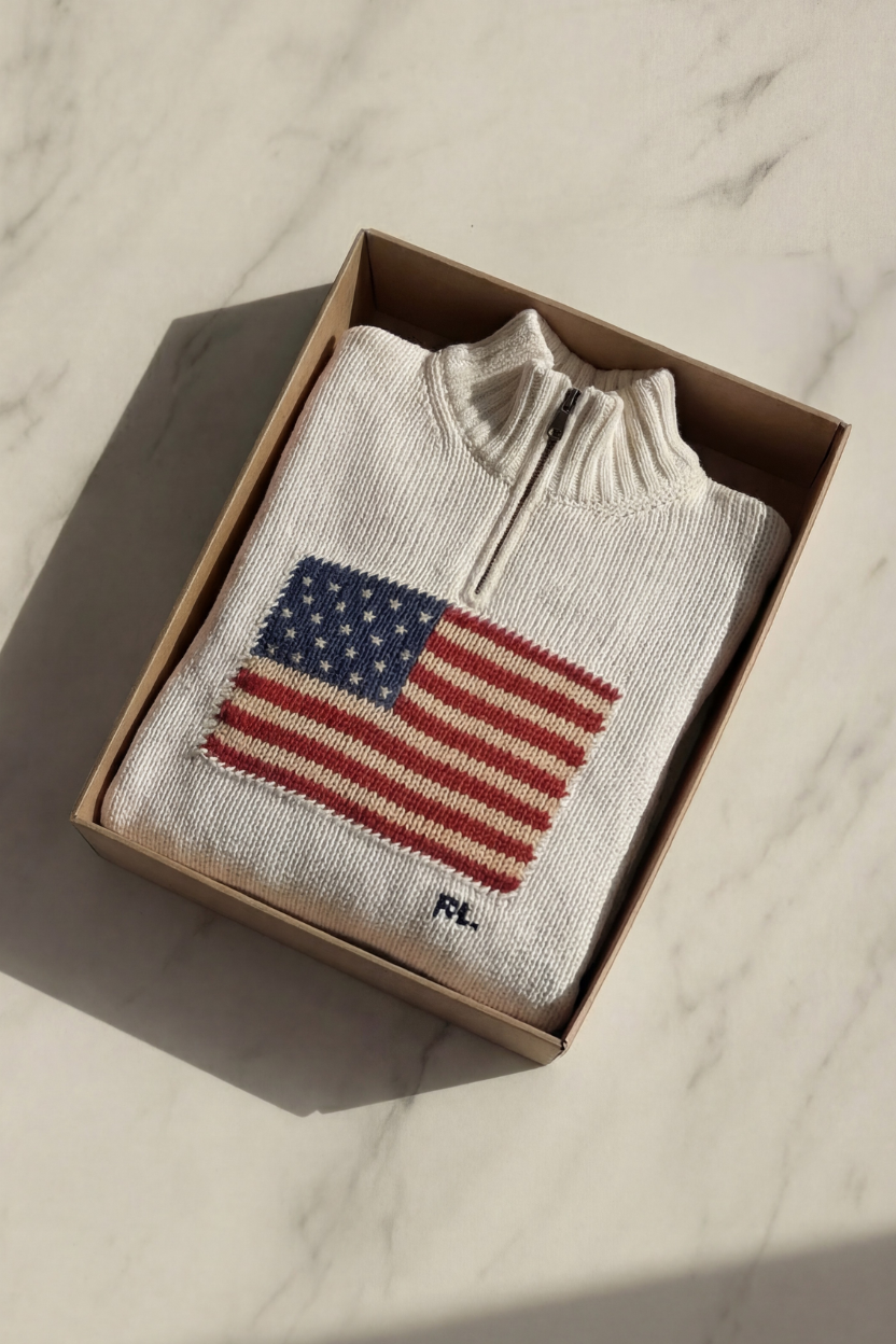 BOX 1x PCS USA FLAG ZIPPER - RALPH LAUREN