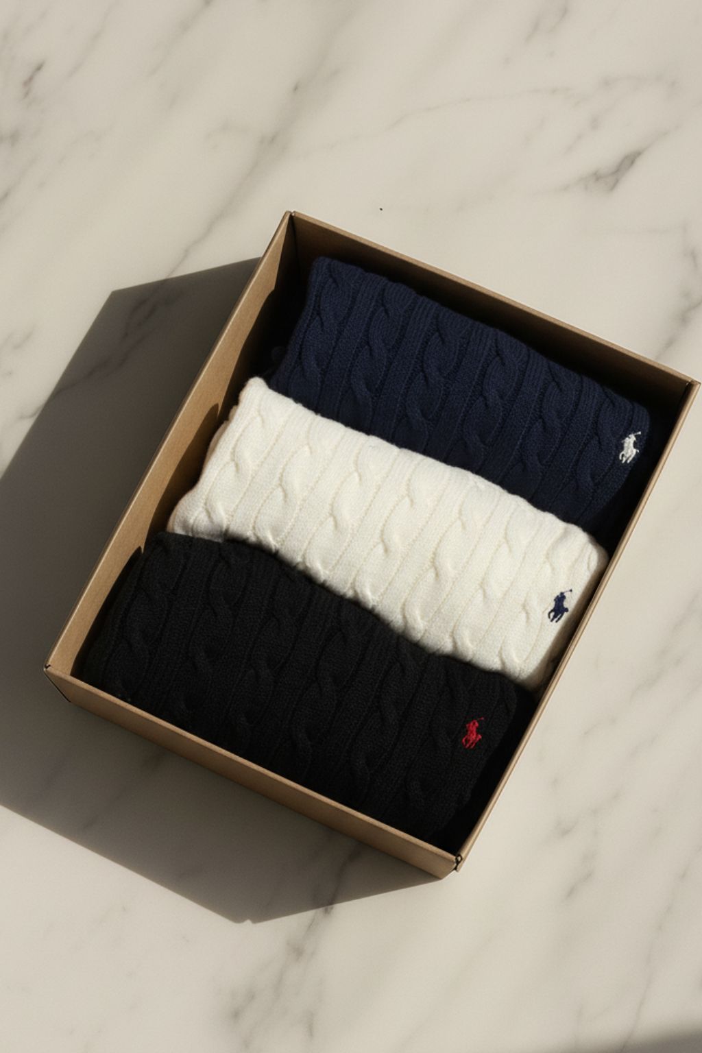 Box 3x PCS Cable Knit - Ralph Lauren