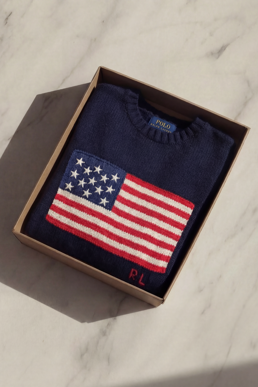 Box 1x PCS USA Flag Knit - Ralph Lauren
